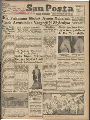 Son Posta Gazetesi 19 Nisan 1931 kapağı