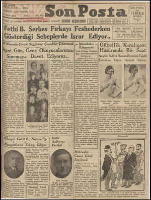 Son Posta Gazetesi 21 Nisan 1931 kapağı