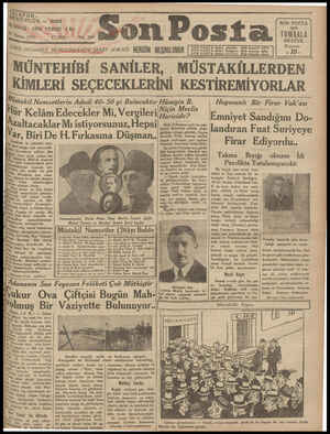 Son Posta Gazetesi 24 Nisan 1931 kapağı