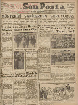 Son Posta Gazetesi 26 Nisan 1931 kapağı
