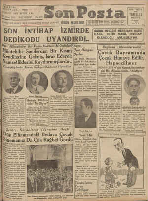 Son Posta Gazetesi 27 Nisan 1931 kapağı