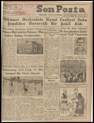Son Posta Gazetesi 2 Mayıs 1931 kapağı