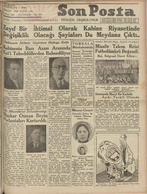 Son Posta Gazetesi 4 Mayıs 1931 kapağı