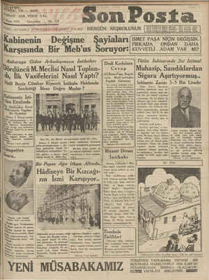 Son Posta Gazetesi 6 Mayıs 1931 kapağı