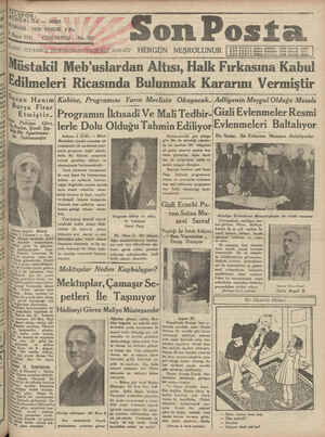 Son Posta Gazetesi 9 Mayıs 1931 kapağı