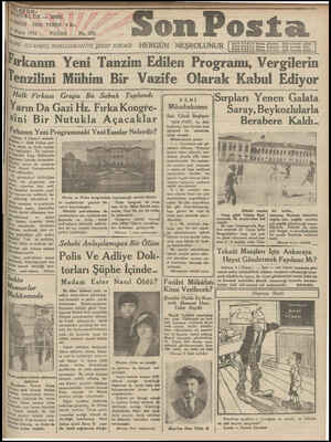 Son Posta Gazetesi 10 Mayıs 1931 kapağı