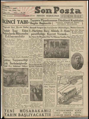 Son Posta Gazetesi 12 Mayıs 1931 kapağı