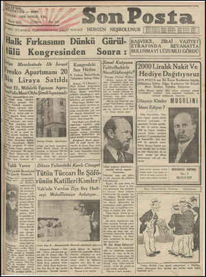 Son Posta Gazetesi 15 Mayıs 1931 kapağı