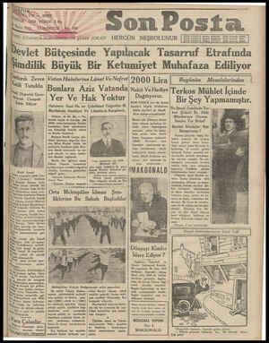 Son Posta Gazetesi 16 Mayıs 1931 kapağı
