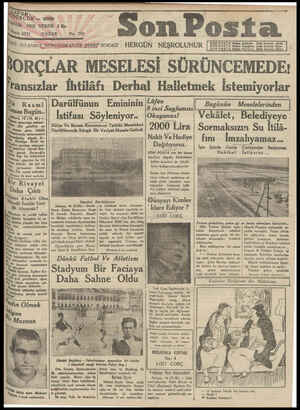 Son Posta Gazetesi 17 Mayıs 1931 kapağı