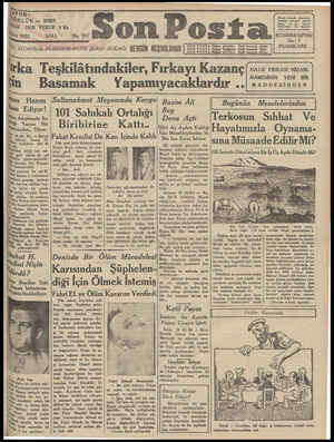 Son Posta Gazetesi 19 Mayıs 1931 kapağı