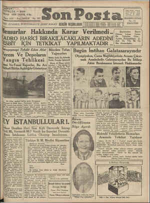 Son Posta Gazetesi 25 Mayıs 1931 kapağı