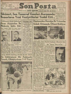 Son Posta Gazetesi 26 Mayıs 1931 kapağı