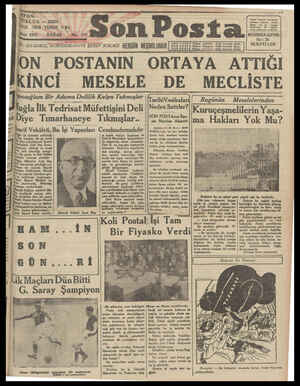 Son Posta Gazetesi 7 Haziran 1931 kapağı