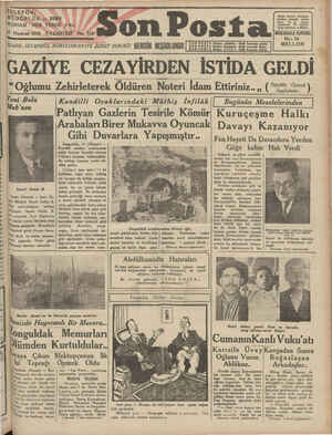 Son Posta Gazetesi 15 Haziran 1931 kapağı