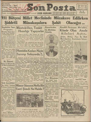 Son Posta Gazetesi 19 Haziran 1931 kapağı