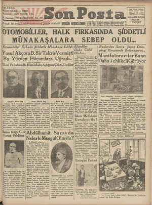 Son Posta Gazetesi 20 Haziran 1931 kapağı