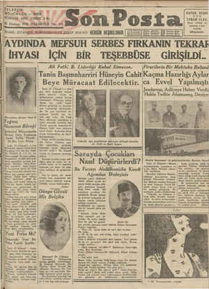 Son Posta Gazetesi 22 Haziran 1931 kapağı