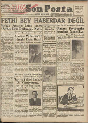 Son Posta Gazetesi 25 Haziran 1931 kapağı