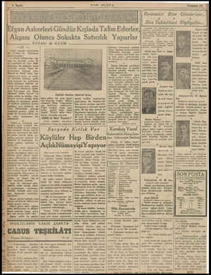  ) SON POSTA Temmuz 14 fyan Askerleri Gündü Kışlada Talım Ederler, Akşam Olunca Sokakta Satıcılık Yaparlar YAZAN: M. KÂZIM TP