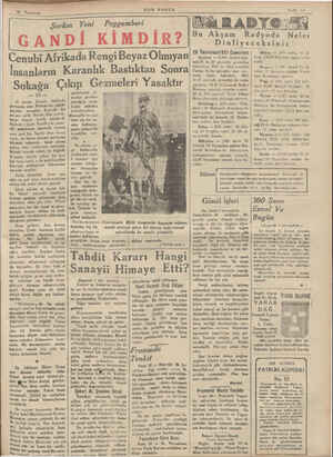    —— ü G « eee Şarkın Yeni Peygamberi İ KİMDİR? Rengi Beyaz Olmıyan GAND Cenubi Afrikada SON POSTA İnsanların Karanlık...