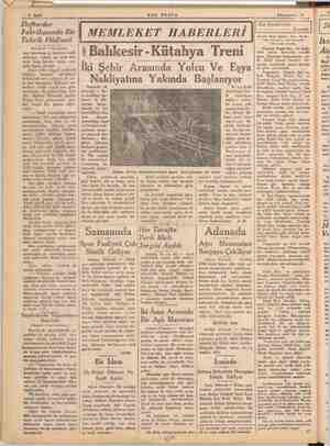    Defterdar Fabrikasında Bir Tahrik Hâdisesi Baş tarafı 1 — sayfada rika Mü hendis Şevket Tar Beyle görüşmüştür. Şev- t...