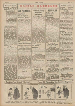  2 Sayfa Halkın Sesi Onlarda Ve Bizde Seyyah İşleri Atinadan gelen habeler, Yu- manlıların. seyyah celbi için gok —...
