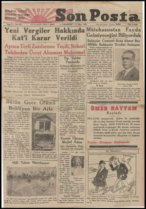  - a — —a eee — PAZARTESİ — 11 Nisan 1932 bdare işleri telafonu — İstanbul « 20203 K ’vıı.ı.wıılııonı hetanbal — 20203 SA L