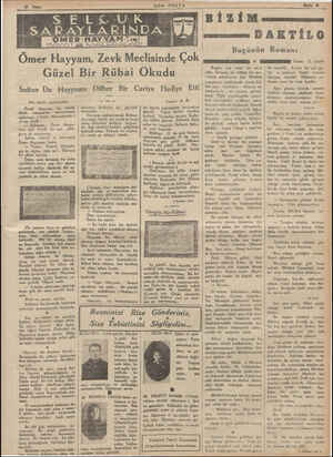    mer Hayyam, Zevk Meclisinde Çok Güzel Bir Rübai Okudu Sultan Da Ha;'yama Dilber Bir bâriye VHedîye Etti | Her hakkı...