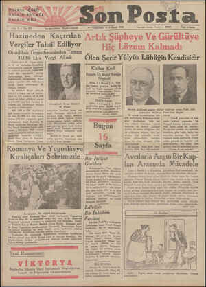  HALKIN “GÖZÜ HALKIN—KULAĞI BAbLKIN DİlA Son Po PERŞEMBE — 5 Mayıs 1932 üsre işleri telefecm - İstanbal — 20203 Fiatı 5 kuruş