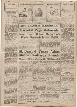    SON POSTA Hergün Mer '.'cr."m!ımızı;ı çoklu- gundan Dercedilememiş- tir. ÜüT ame e ereeereaar ea Em ea arıçancan | Üzerinde