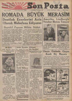  HALKIN “GÖZÜ HAFKINKULAĞI THARLELN DİLİ - Sene 2 — No: 657 —— —— —— Son P — ÇARŞAMBA — 25 Mayıs 1932 telafonur İstanbul —...