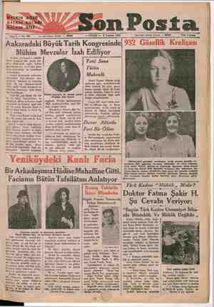  GÖZO KULAĞI DİLİ HALKIN HALKIN HALKIN Sene 2 — No: 696 Yazı işleri telefonu: İstanbul — 20203 — PAZAR — 3 Temmuz 1932...