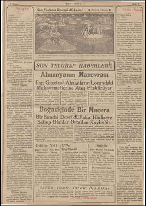  . 5 Temmuz ' He“rgun ) Müzakereleri Yapılırken — S .. İs nin — Lozan  şehrinde, barpten kalma muallâk mesele- lerle bilhassa