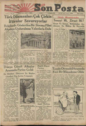    __.CM'_J — No: 740 Yan işleri telefonu İstanbul — 20203 Türk Düşman 16 Ağustos 1932 ları Çok Çirkin — SALI — İftiralar...