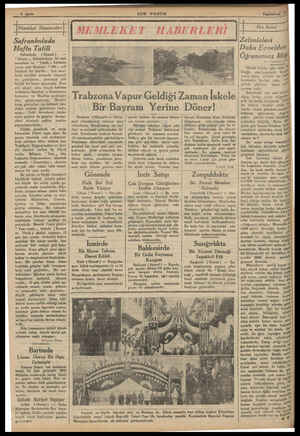  4 gayfa İ!Vemlelcet Manzaraları Â Safranboluda Hafta Tatili Safranbolu — ( Hususi ) " Kanari ,, Safranboluya iki saat...