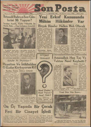  (ALKIN GOZÜ HALKIN. KULAĞI HALKIN DİLİ — 851 İksadiB B Yazı işleri telefomnı İstanbul — 20203 hranSon Gün- lerini Mi Yaşıyor?