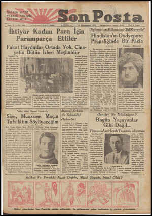  HARKIN TÖZO HALKIN  KULAĞI HALKIN DİLİ Son P — CUMA — ta. 9 Kânunuevvel 1932 Kdare İşleri telefonu: İstanbul — 201)3...