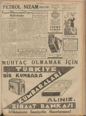    30 Kânunusani ' PETROL NİZAM sıçtarı SON POST Muhafaza eder. Uzatır. Kuvvetlendirir. Kepekleri, — başın Geçen Bilmecemizi