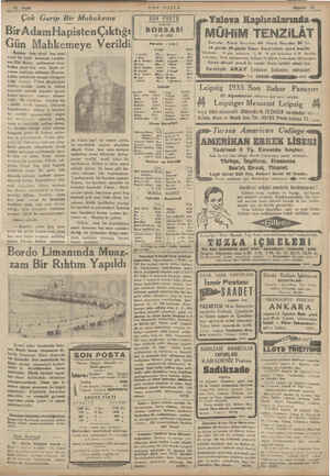    Çok Garip Bir Muhakeme Bir AdamHapistenÇıktığı Gün Mahkemeye Verildi SON POSTA Jatan bul BORSASI 12 -8-1933 Paralar | Satış
