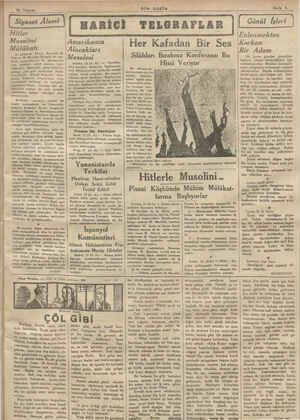    Siyaset Âlemi Hitler Musolini Mülâkatı Su günlerde Alman Başvekili M. Hüî:,lfn M. Musolini İtalyada bir mü- lâkat...
