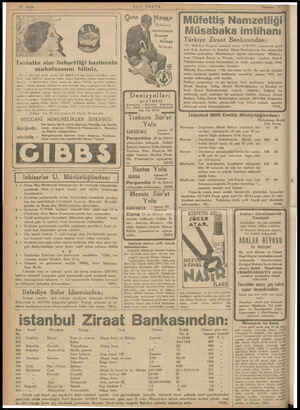    M üfettiş Namzetliği | Müsabaka imtihanı | Türkiye Ziraat Bankasından: “6,, Müfettiş Namzeti alınmak üzere 11/8/1934...