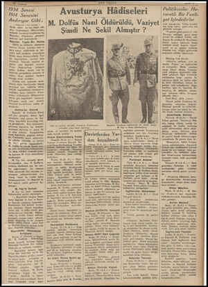  t 1 Temmuz 1934 Senesi 1914 Senesini Andırıyor Gibi.. ( Baştarafı 1 inci sayfada ) rda asker ve top tahşit edil- Miye...