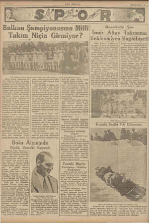    Balkan Şampiyonasına Milli Takım Ni EZÜ e b n Girmiyor? 1931 de Balkan fudbol şampiyonasına iştirak eden milli takımımızın