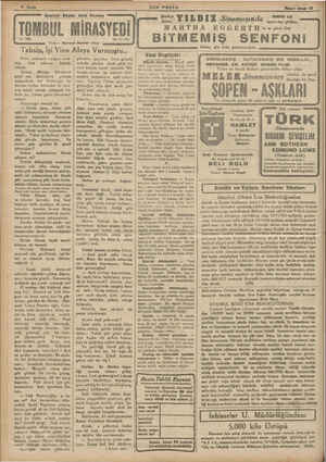    No 115 Resimli Büyük Milli Roman TOMBUL MİRASYEDİ Yazan : Sermet Muhtar Alus ğ 1841294 Tahsin, İşi Yine Alaya Vurmuştu..