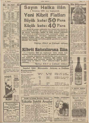    18 Han ei İL A rimini Gelin ! . /Bir Milyoneri İstanbul BORSASI Sayın Halka ilân eshir etti 1 Temmuz 1935 ten başlıyarak