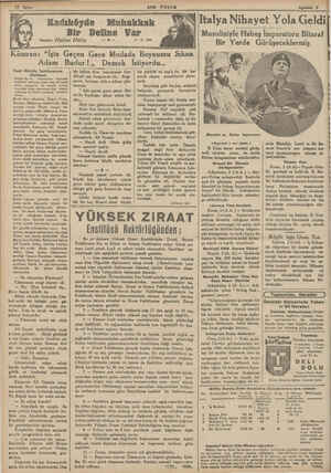    TTT Aı-ı;â'ı âmran: “İşte Adam Budur!.,,_Demek İstjyordu... Yedi Günlük Tefrikamızın Hulâsası Buğün de, bu — romamımızın