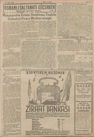    SON POSTA — Birinci Teşrin OSMANLISALTANATI GÜÇERKE (Mütareke devrinin tarihi ) No. 185 Her hakkı mahfuzdur. « Yazan: Ziya