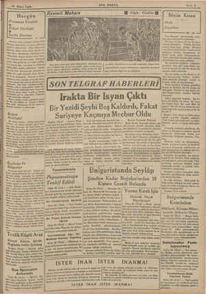    SON POSTA Swıw'a 3 Hergün İ Fransanın Vazifesi e Bulgar Dostluğu © İnşiliz Durumu —a 34 — Atatürke karşı, yapılmak istenen,