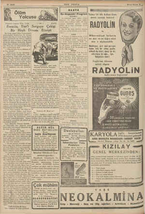  10 Sayfa iğ Ölüm SON POSTA Yolcusu . Muharriri: Freeman Willis Crofte Frencin, Tier'i Bir Haylı D Sir Conla yeğeni Viktor...